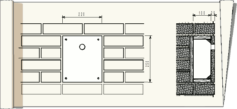 plan de nichoir dans un mur